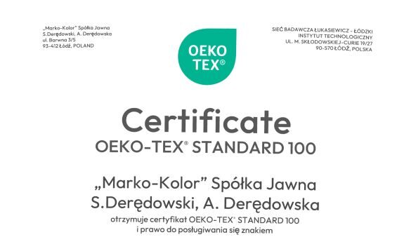 Certyfikat OEKO-TEX